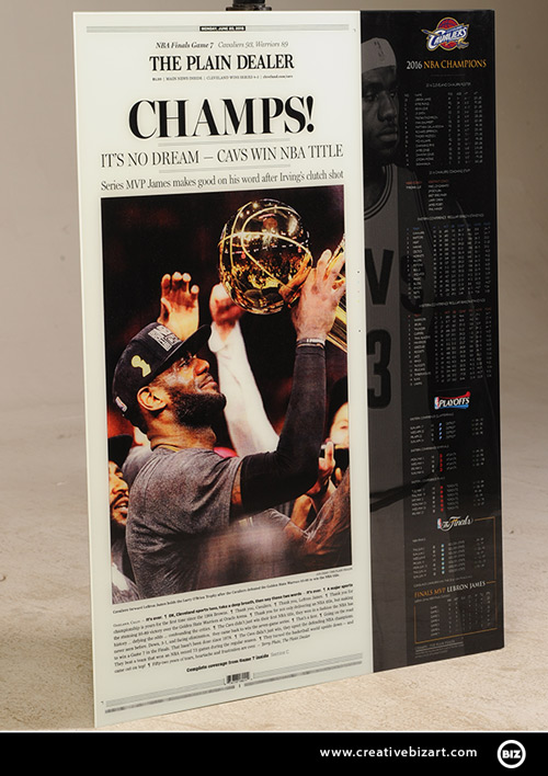 Cleveland Cavaliers NBA Champions Glass Wall Frame