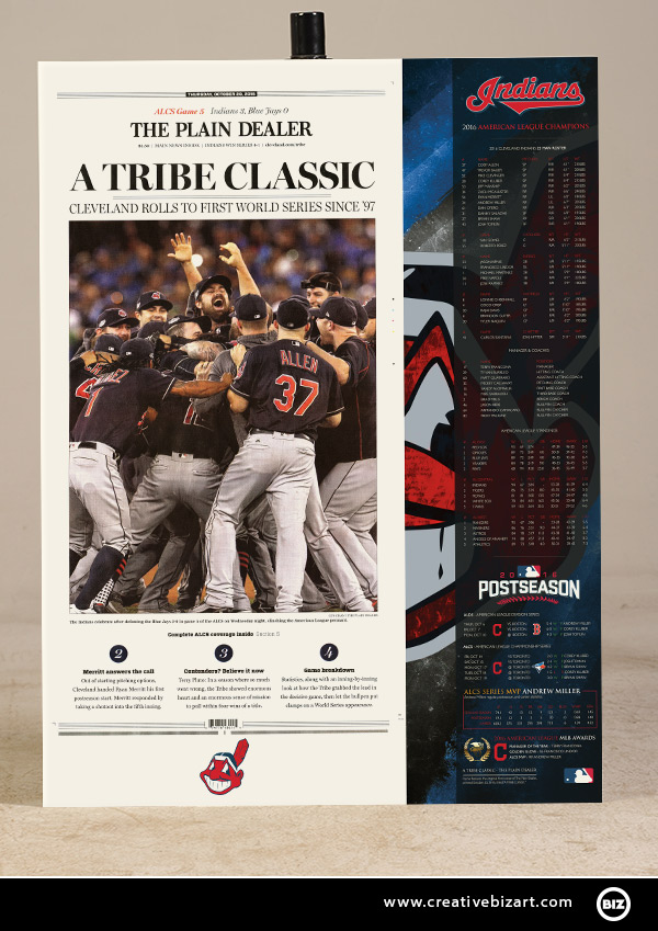 Cleveland Indians ALCS Champions 2016 Glass Frame